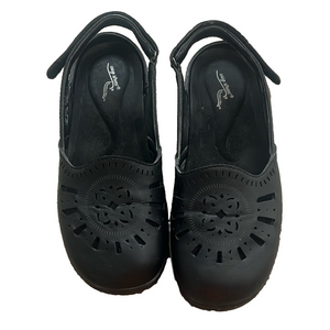 easy street black ballet flats with cut out boho design